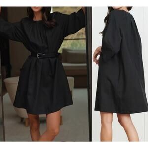 Jenni Kayne Linen August Dress Black Size Xs